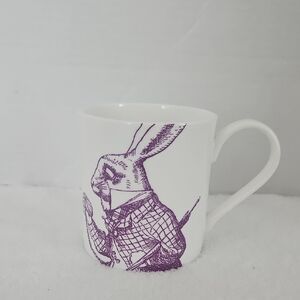 Whittard Charming White Purple Illustration The White Rabbit Coffee Tea Mug